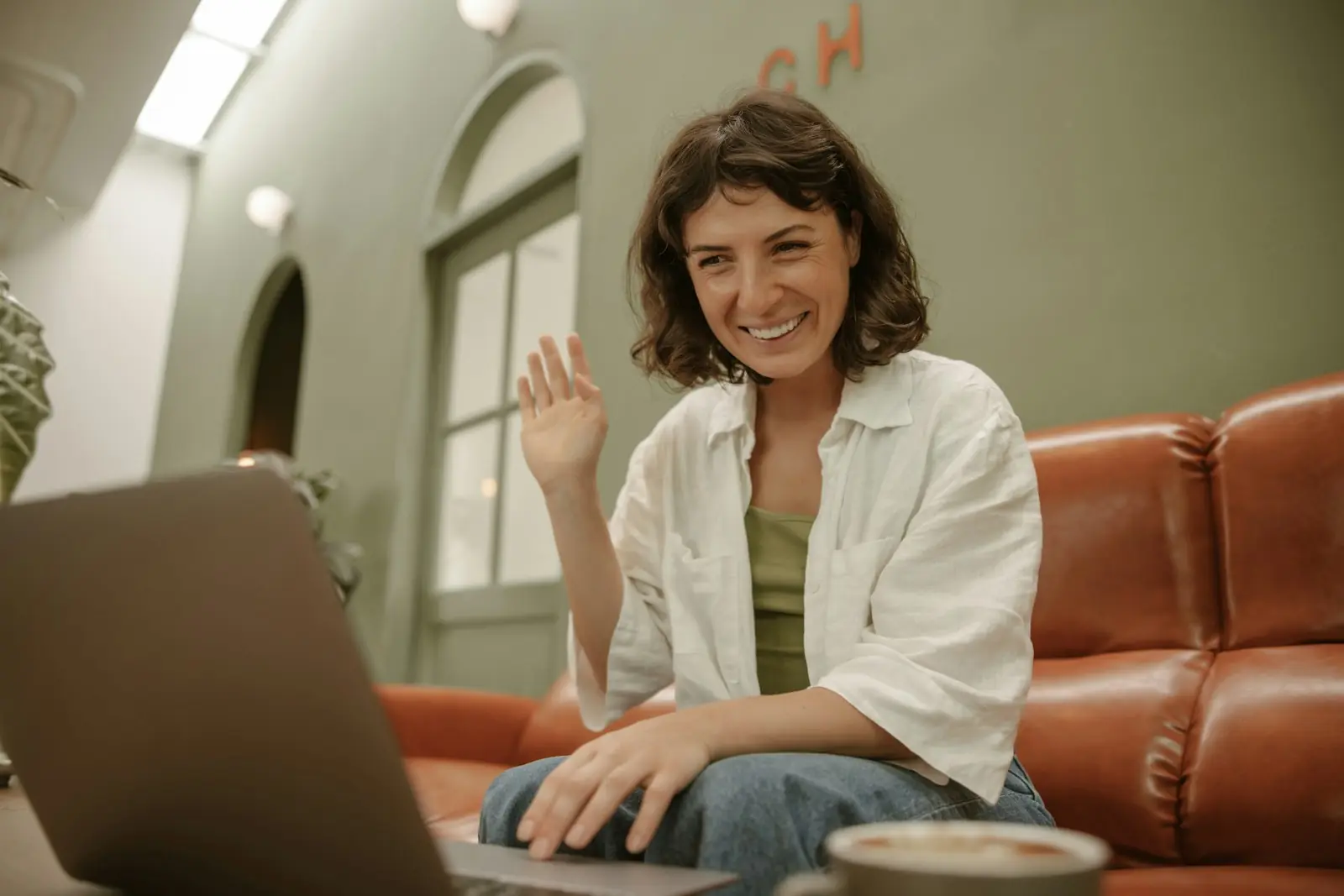 A patient joining a telehealth visit from home